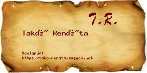 Takó Renáta névjegykártya